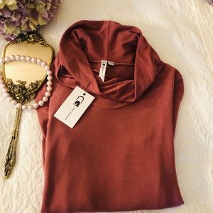 Small dusty rose colored cow neck shirt